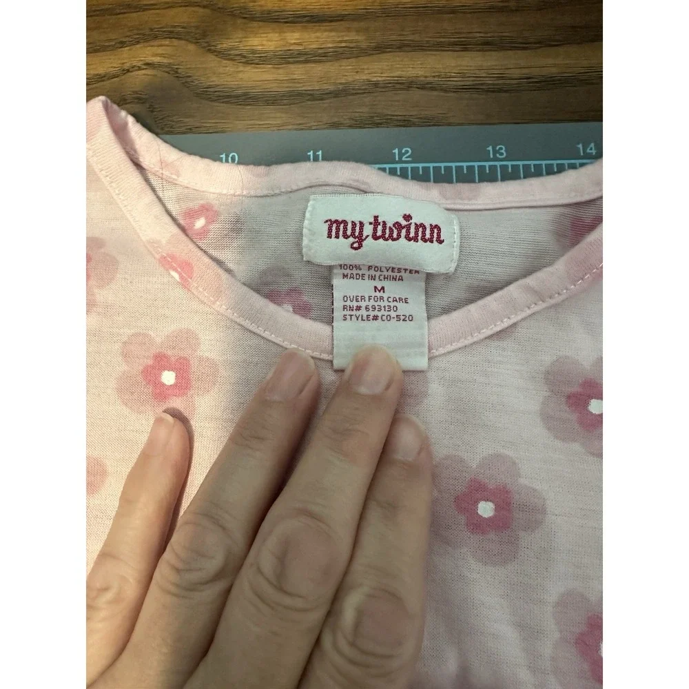 MY TWINN pink & Flower pajamas for girl Size M To match your doll!